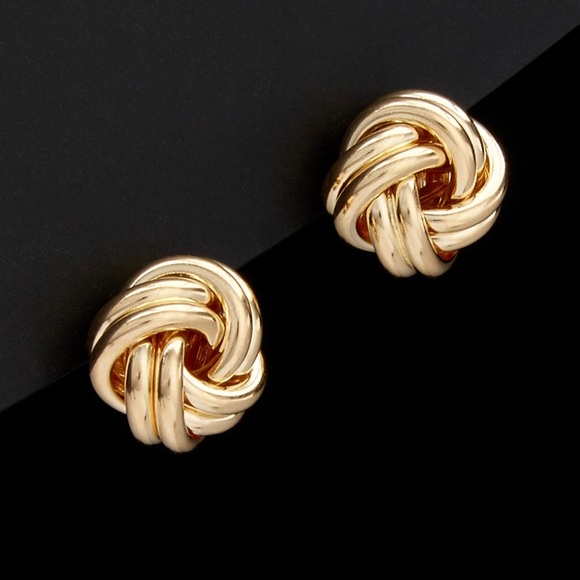 18K ITALIAN GOLD LOVE KNOTS - Picture 1 of 8